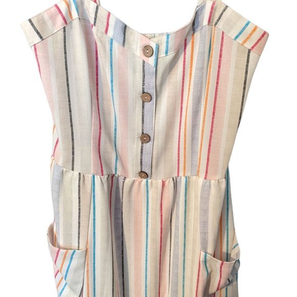 Kit & Sky Striped Button Front Dress - Large - Picture 2 of 5